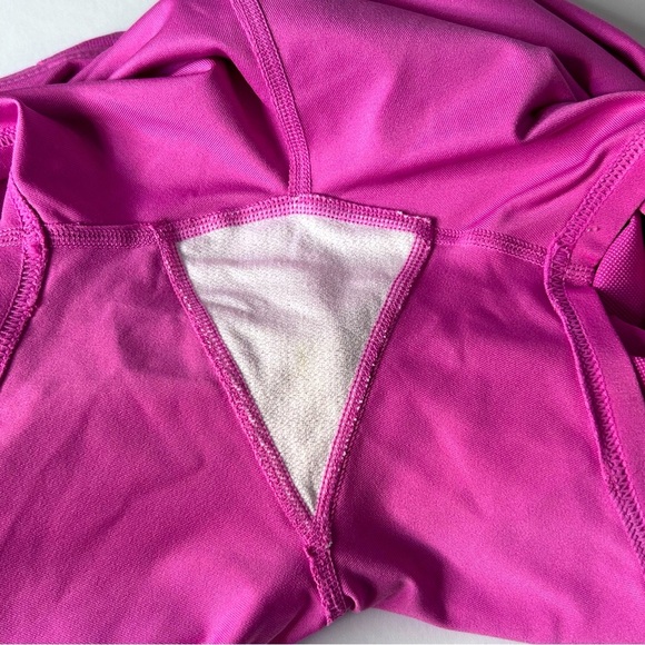 Nike Dri-Fit Fitness‎ High Waisted Lined Pink & Navy Shorts W/ Zip Pocket Sz XS - Picture 12 of 14